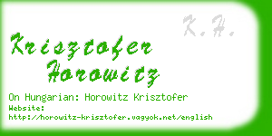 krisztofer horowitz business card